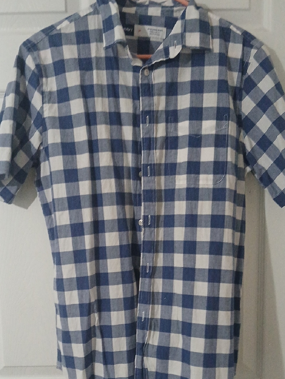 Old Navy Blue and White Check Button-Down Shirt